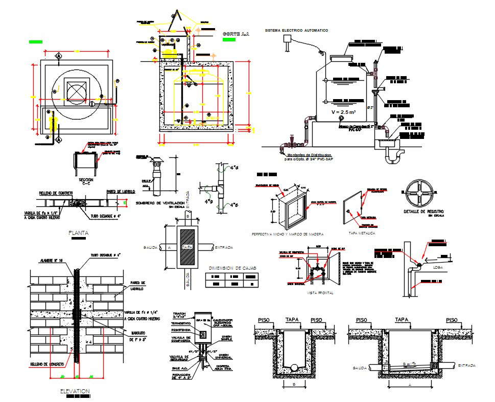 Water Line And Sewer Line DWG File - Cadbull