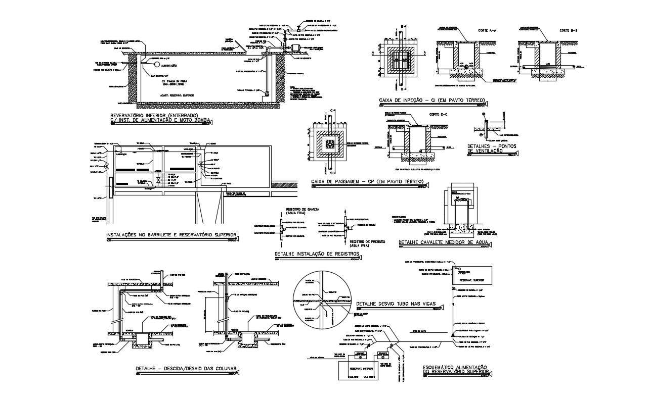 Water Tank Construction Detail DWG File Free Download Cadbull