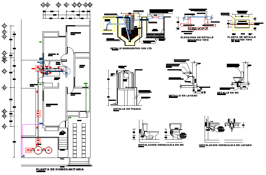 Water pipe line house plan detail - Cadbull