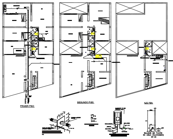 Water piping plan detail dwg file - Cadbull