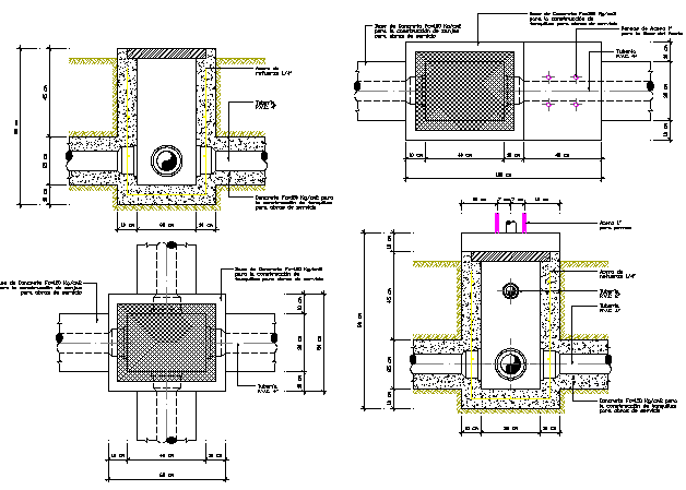 Water reservoir tank architecture project dwg file - Cadbull