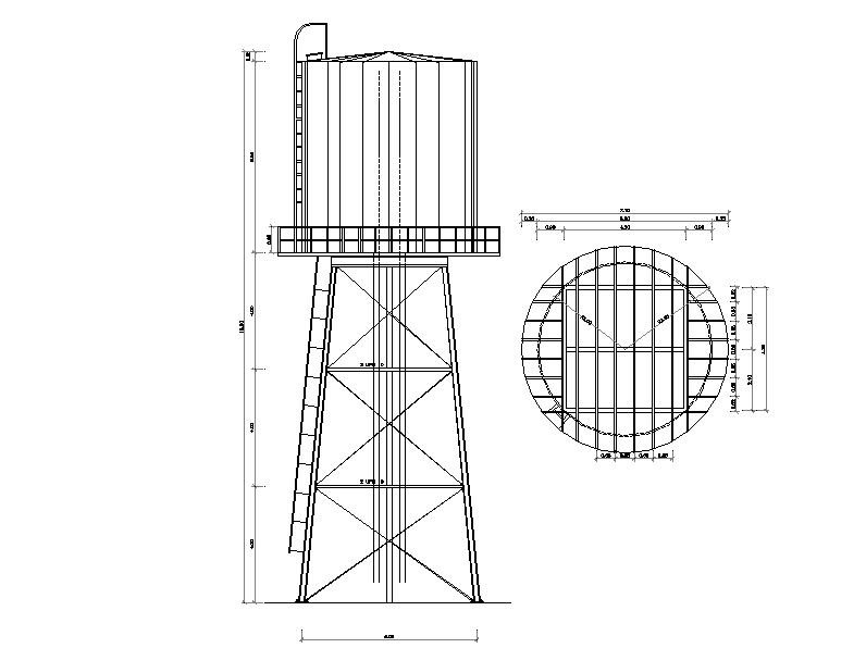 Water Storage And Tank Elevation Dwg File Cadbull 3377