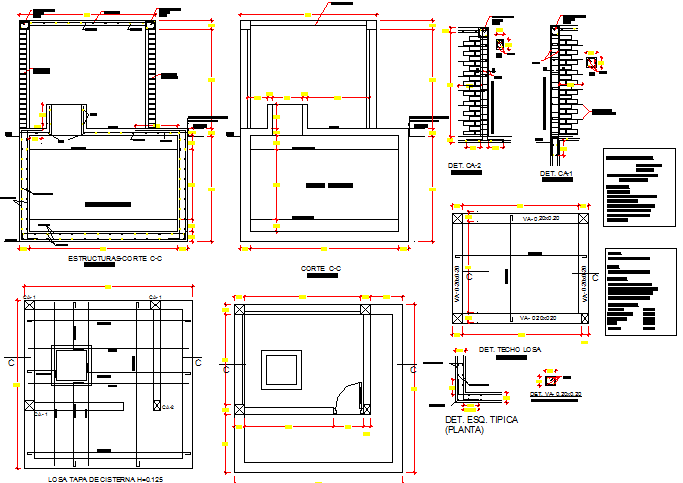 Water tank with pump house architecture project dwg file - Cadbull