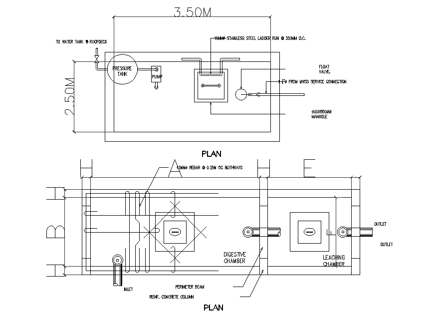 Water Tank Plan Cad File - Design Talk