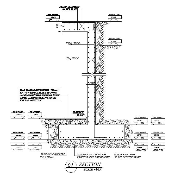 Water tank section detail drawing is given in this cad file. Download ...