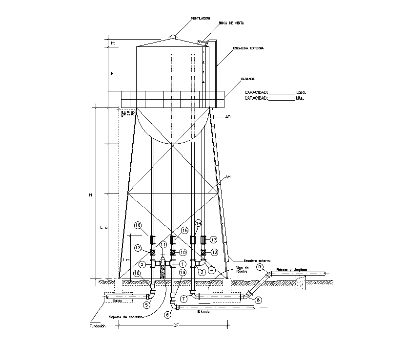 Water Tank Elevation Of 2d Drawing Of Autocad File Cadbull Images And Photos Finder 5868