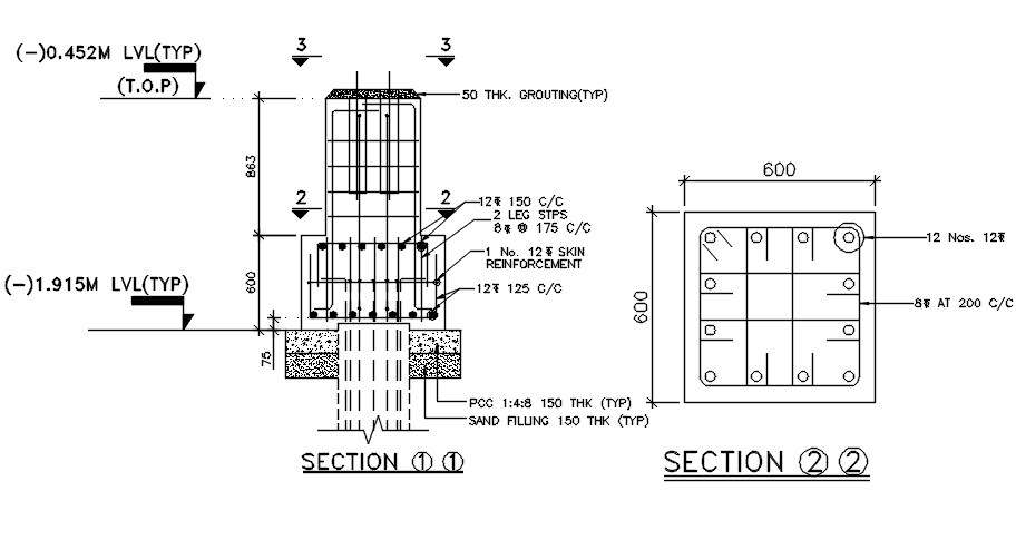 Weigh bridge section has given in this Autocad DWG drawing file ...