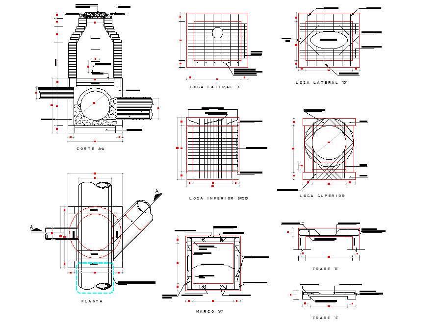 Well box pipe 76 cm autocad file - Cadbull