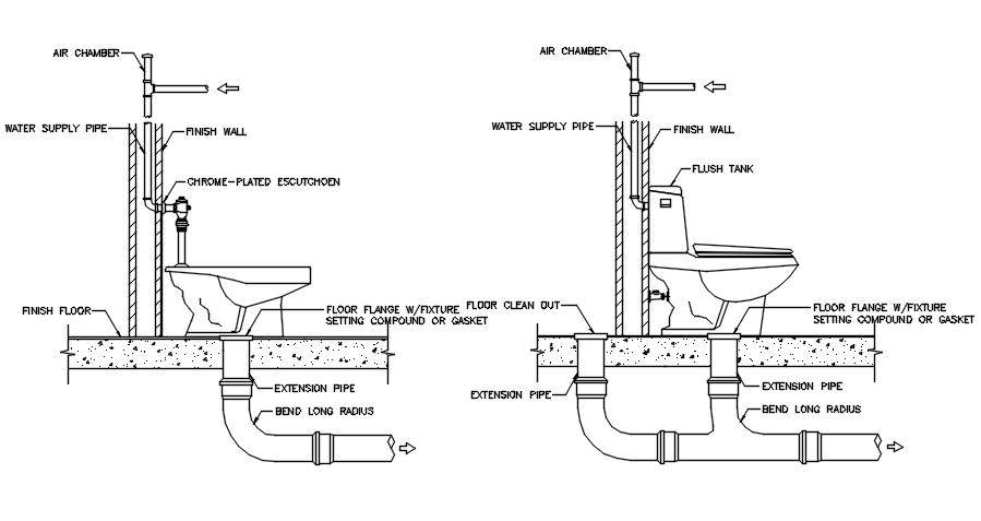 Autocad Drawing Toilet Siphon Wc Cross-section Dwg, 44% OFF