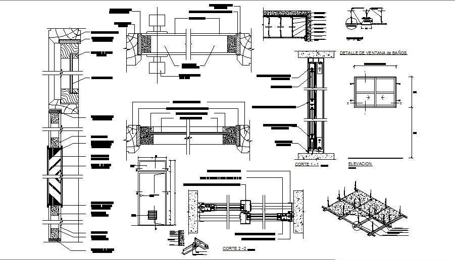 Window and door elevation and installation cad drawing details dwg file ...