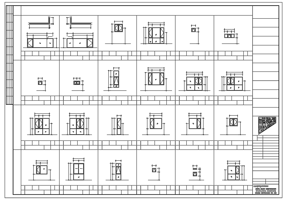 Window design view for house with furniture view dwg file - Cadbull