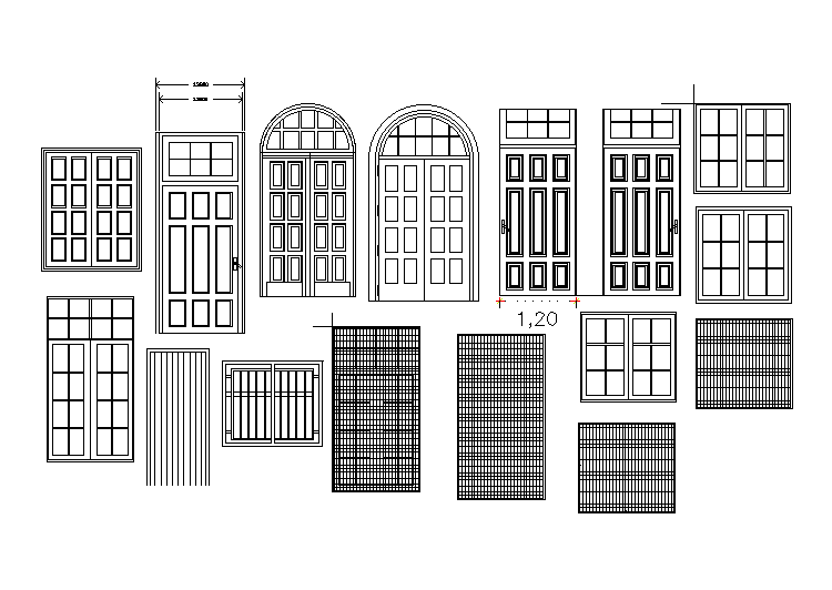 Window Door Window Elevation Design Download DWG File - Cadbull