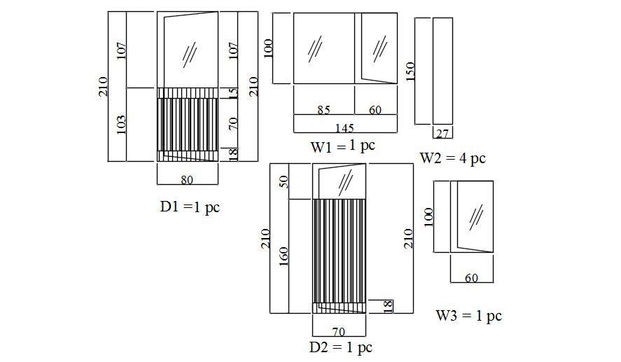 Window detail is given of apartments stated in this file. Download this