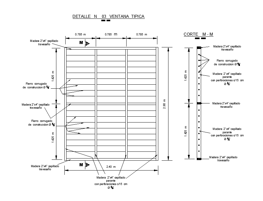 Window detail is specified in this AutoCAD drawing file. Download this ...