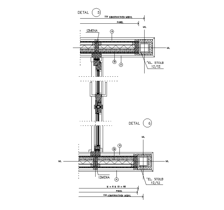 Window section detail is defined in this 2d AutoCAD drawing file ...