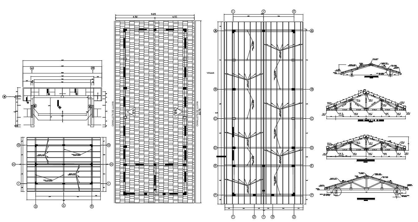 Wooden Roof Design In DWG File - Cadbull