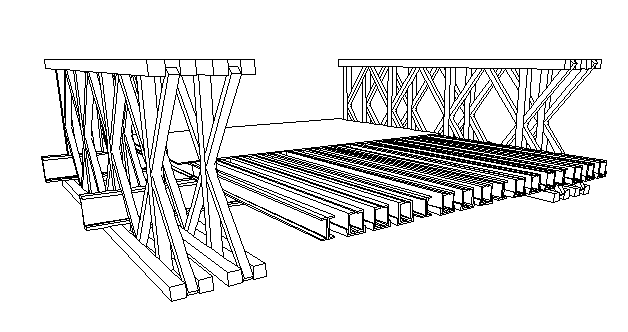 Wooden bridge of garden architecture project dwg file - Cadbull