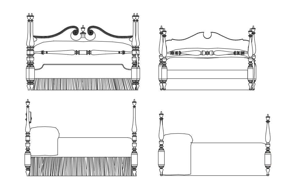 Wooden Double Bed Elevation Cad Blocks Dwg File Cadbull Sexiz Pix 3823