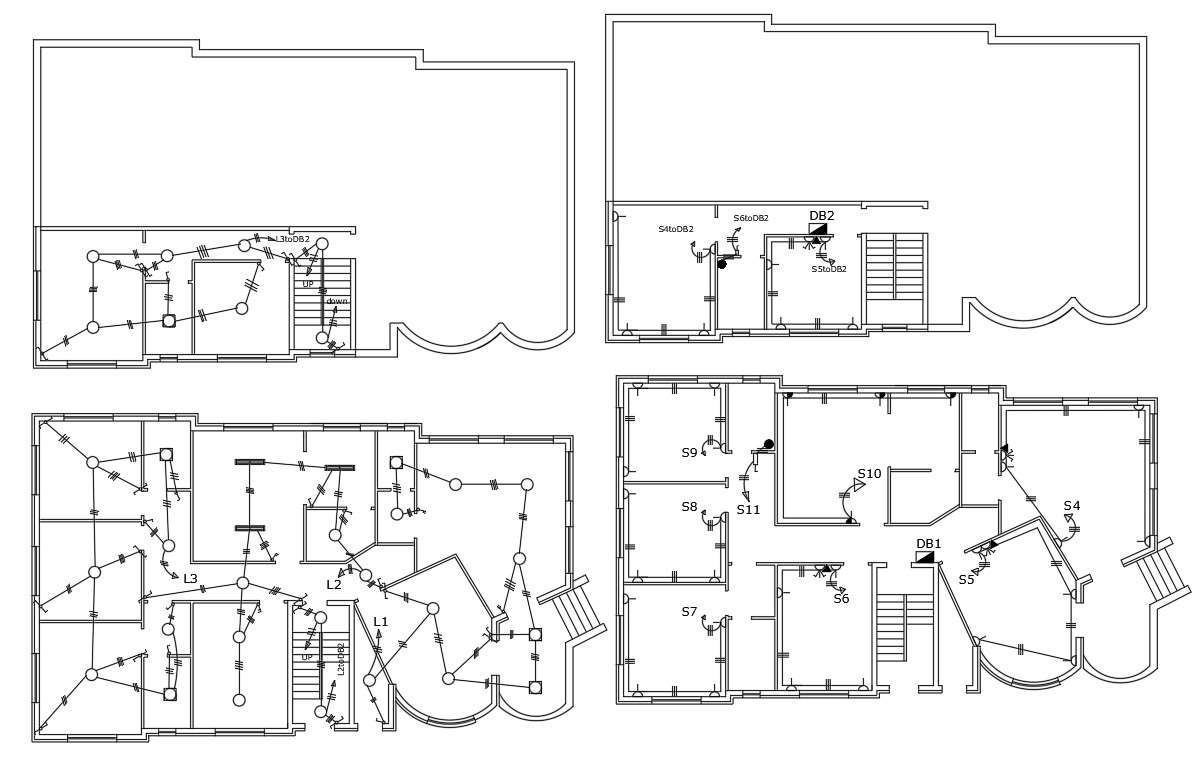 Working Drawing Bungalow Electrical Floor Plan DWG File ...