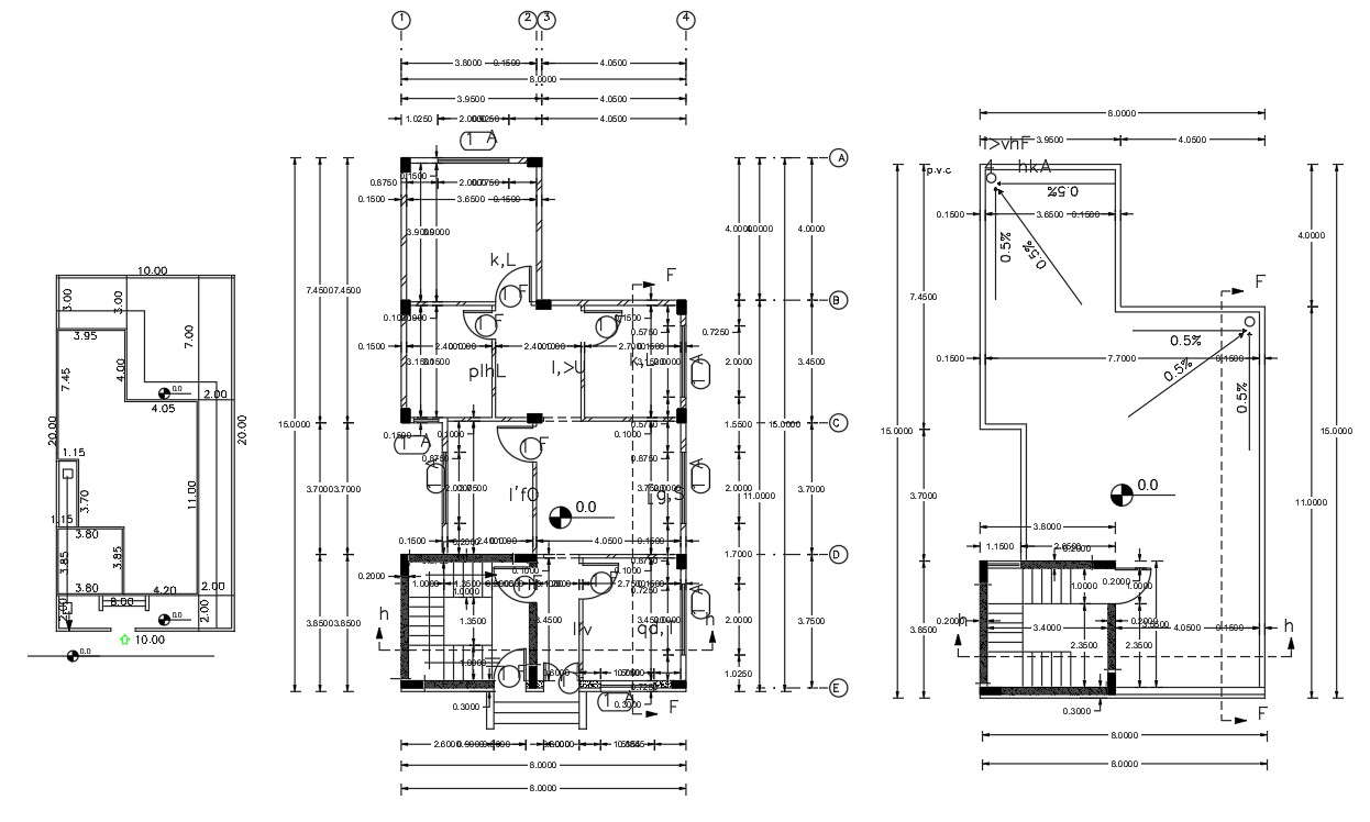 Working Drawing Bungalow Floor Plan CAD File - Cadbull