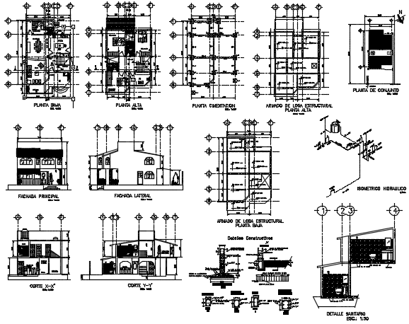 Working house plan detail dwg file - Cadbull