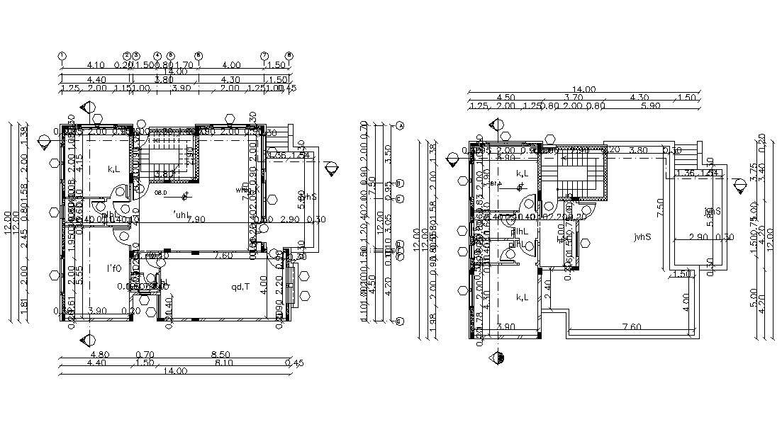 Working Drawing Bungalow House Floor Plan CAD  File Cadbull