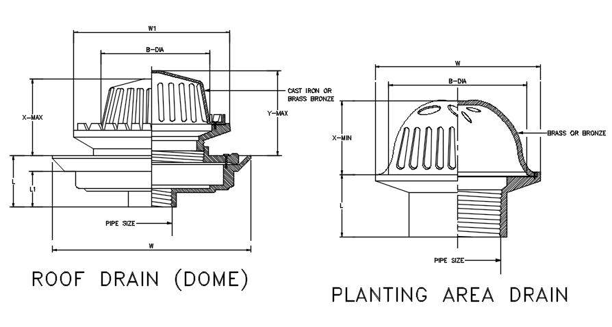 Zurn Roof Drain AutoCAD Drawing Free DWG File - Cadbull