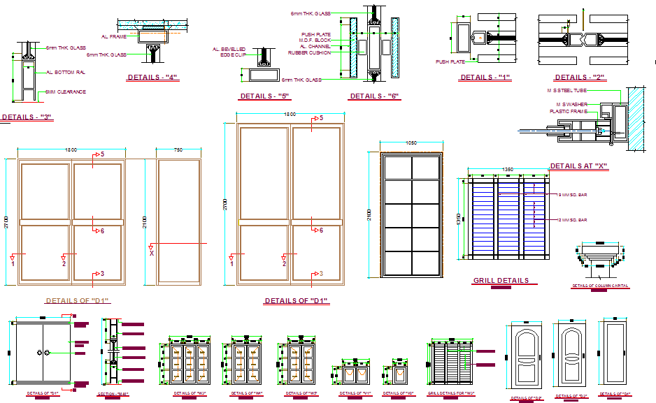 Door and Window cad drawing is given in this cad file. Download this ...