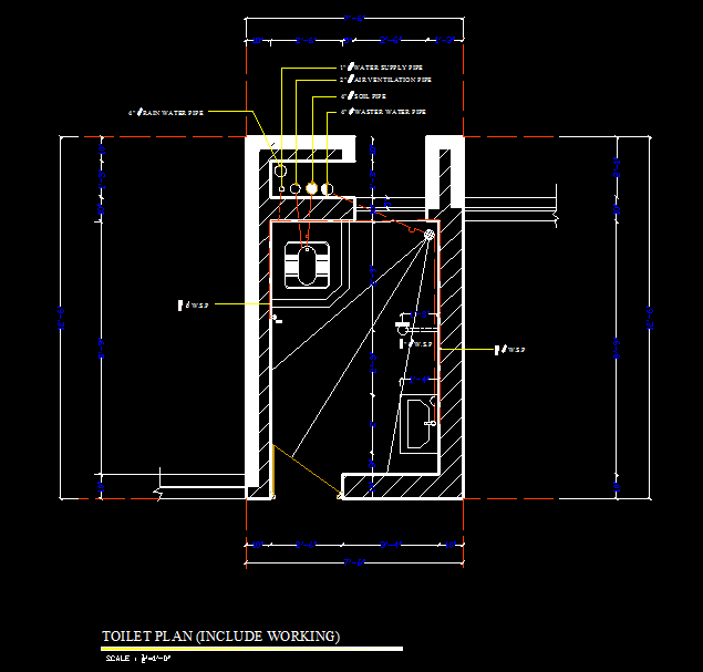 Toilet plan - Cadbull