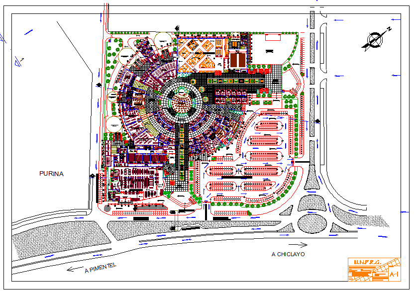 Commercial Centre Lay-out - Cadbull