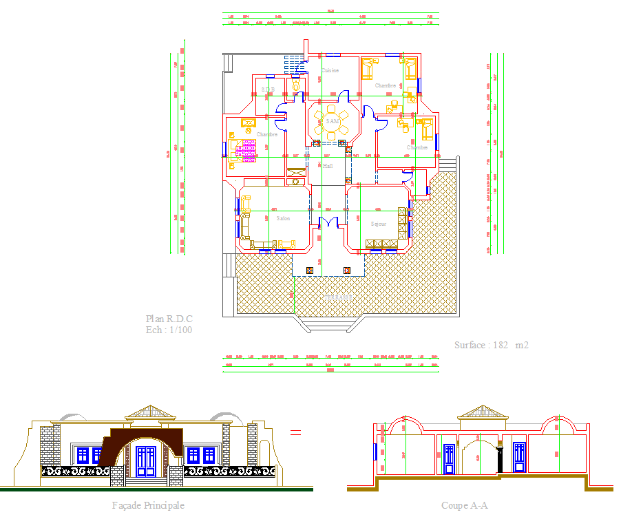 Single House plan - Cadbull