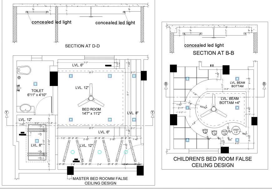 False Ceiling Design View Dwg File Cadbull | designinte.com