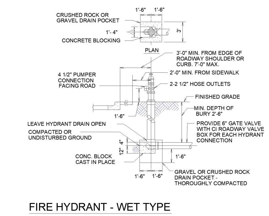 Fire Hydrant Drawing Detail