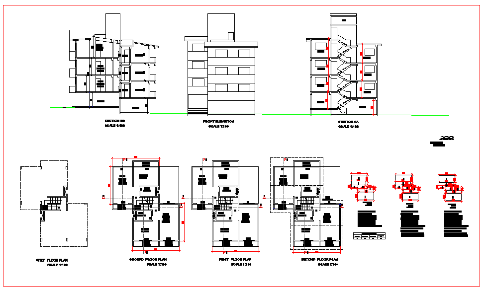 Municipal House Plan - Cadbull