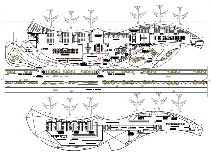 airport project detail cad file - Cadbull