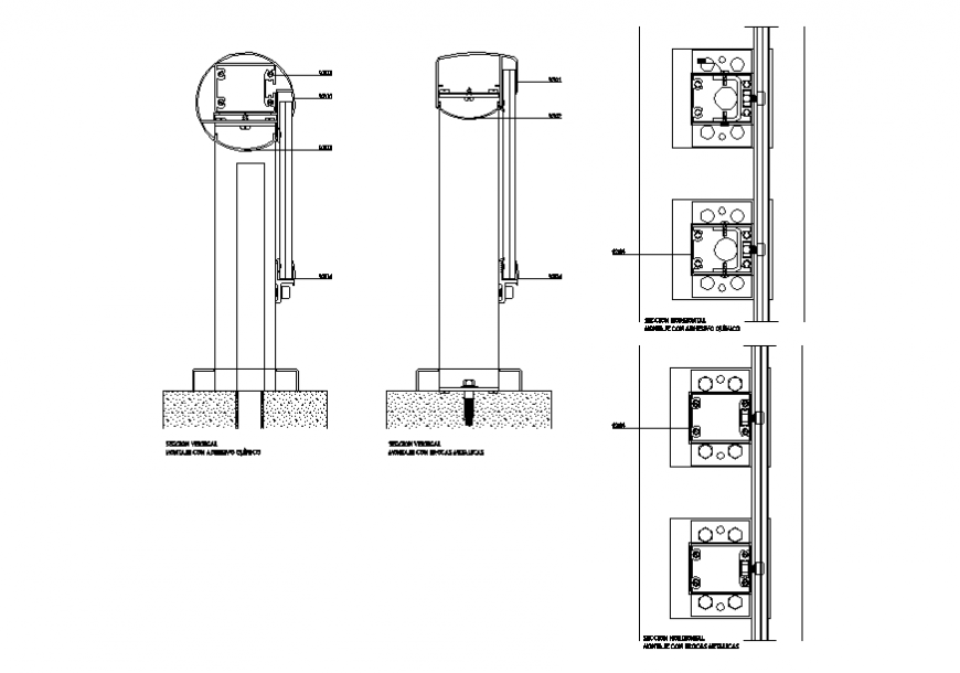 Aluminum Balcony With Railing And Glass Cad Structure