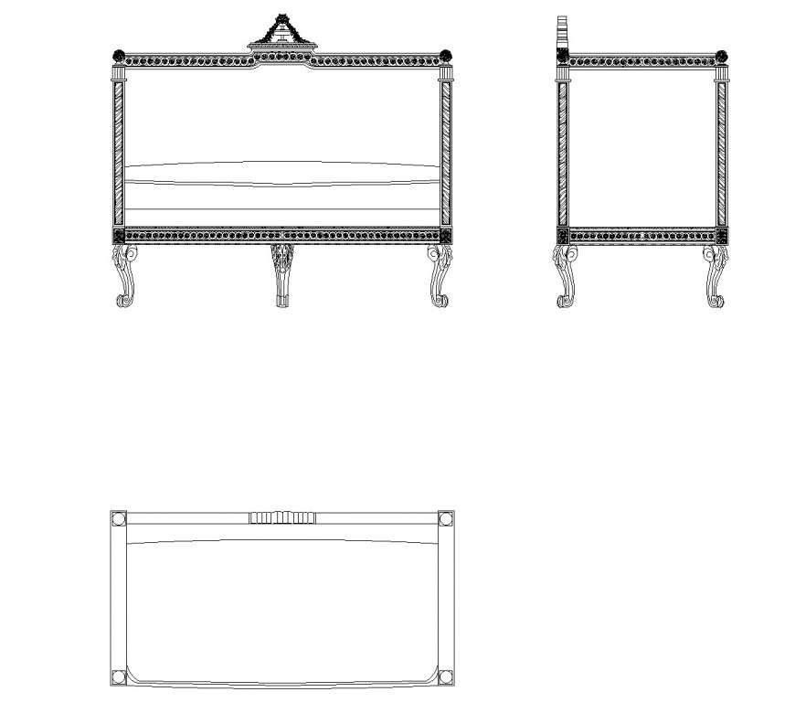 Church Bench Cad Block