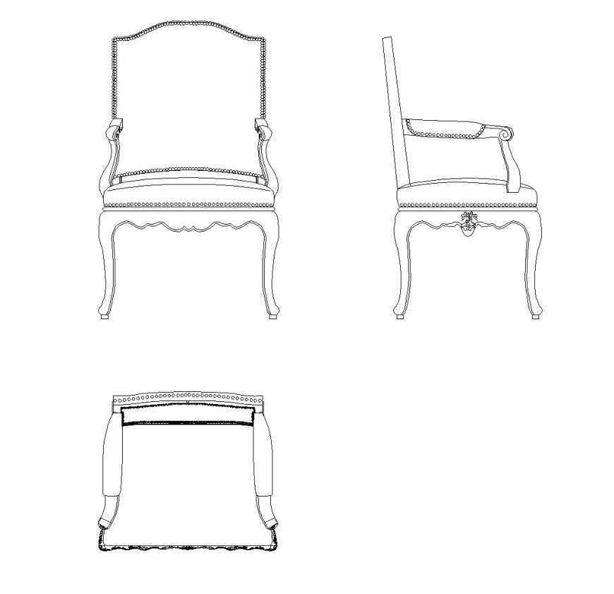 armchair elevation cad block