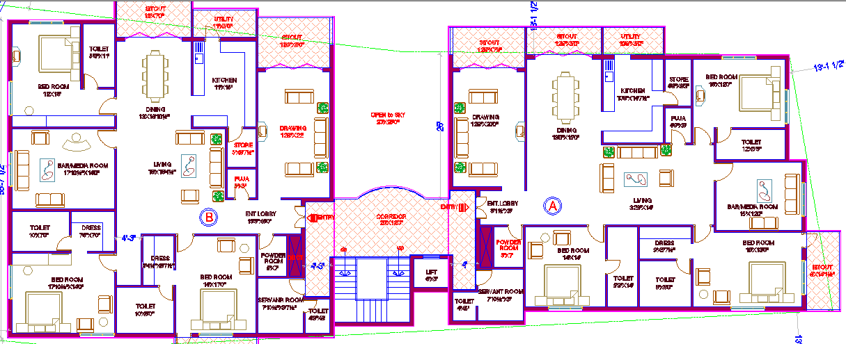 Architectural Plan Dwg File Cadbull