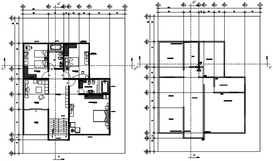 architectural plan top view - Cadbull