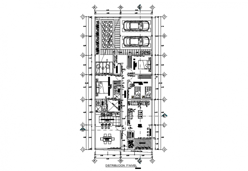 Architectural top view layout plan detail dwg file - Cadbull