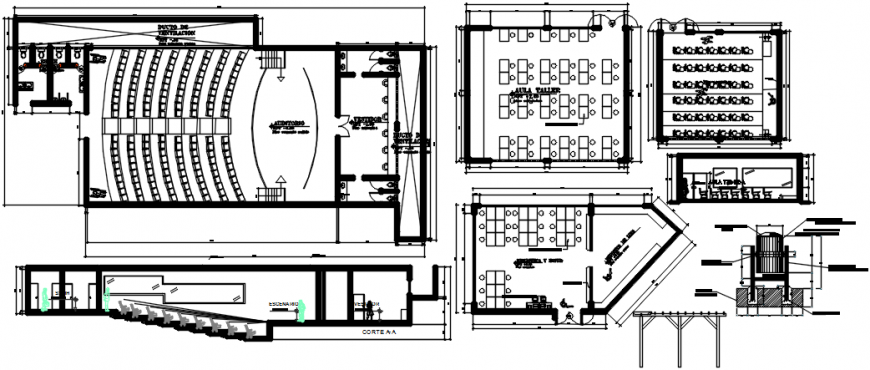 Architecture College Building Section And Plan Cad Drawing Details Dwg File 04072019050403 