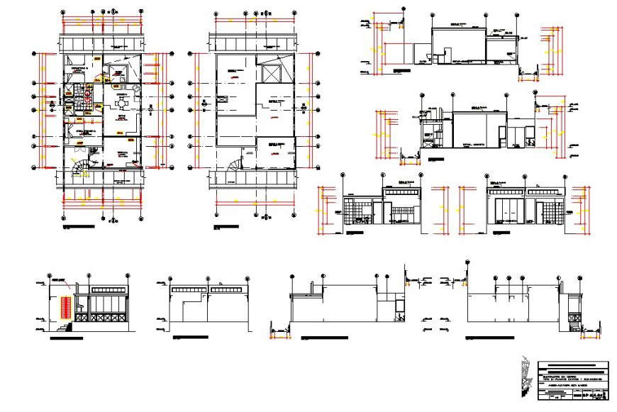 Architecture layout and elevation details - Cadbull