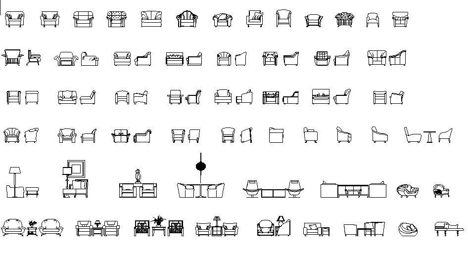 arm chair elevation - Cadbull