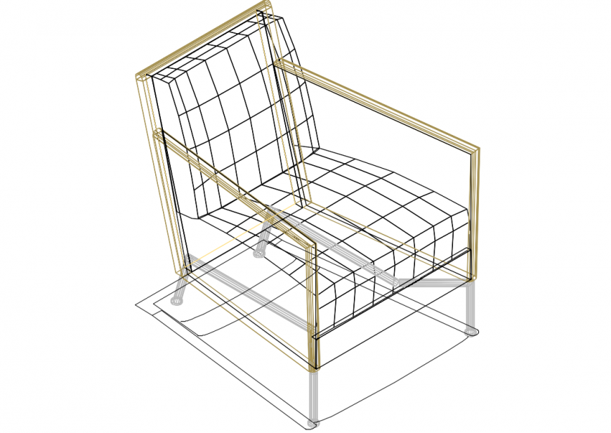 Arm Rest Chair 3d Top View Model Cad Block Details Dwg File Cadbull