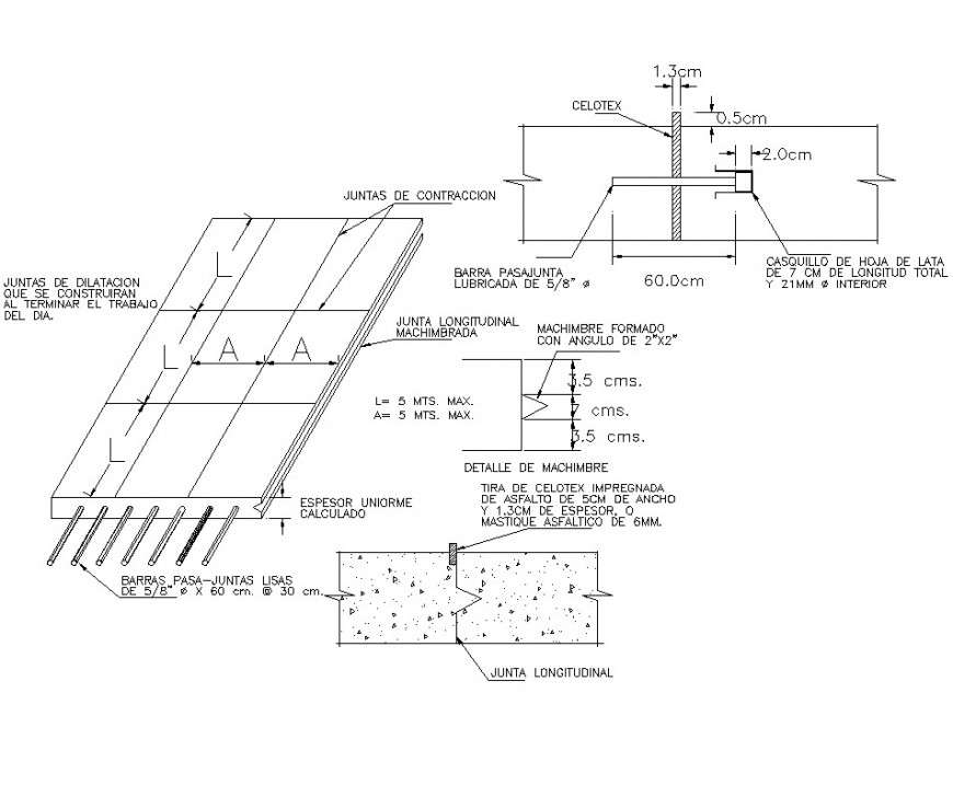 Asphaltic pavement details drawing in autocad - Cadbull