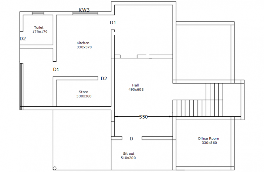 Autocad drawing of a house floor layout - Cadbull