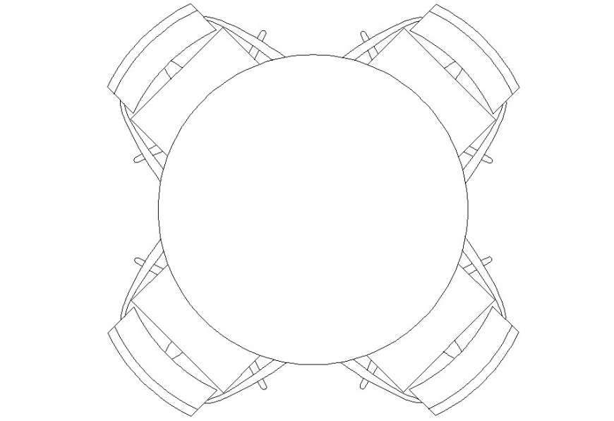 Autocad File Of Round Table Furniture Block Cadbull