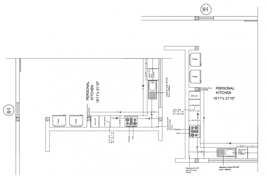 Autocad file of the 2d interior design of kitchen AutoCAD file - Cadbull