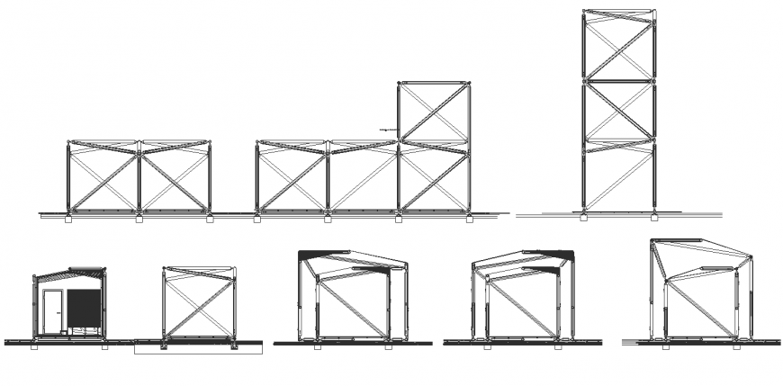Bamboo module house drawing in dwg file. - Cadbull